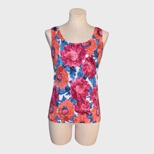 Talbots Bold Floral Knit Scoop Tank